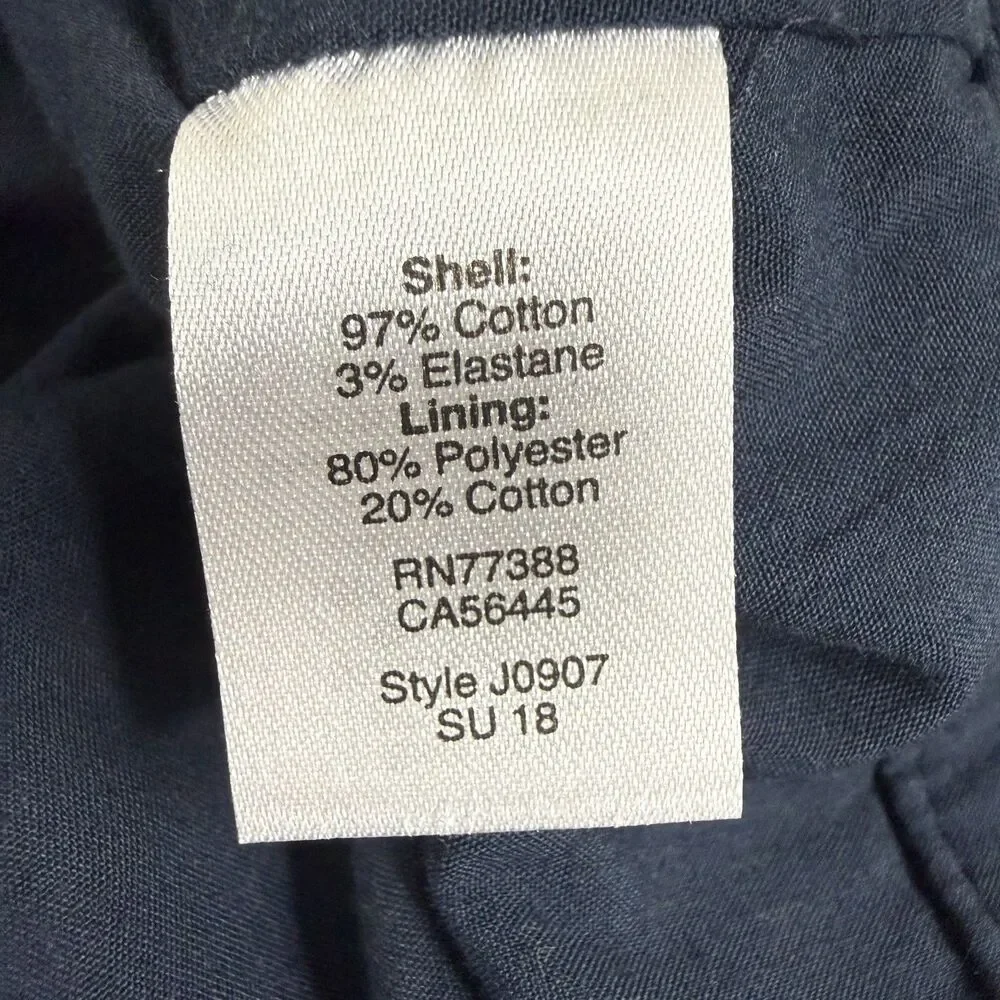 J.Crew Womens Size 4 Navy Blue Ruffle Hem Mini Skirt Cotton Stretch J0907